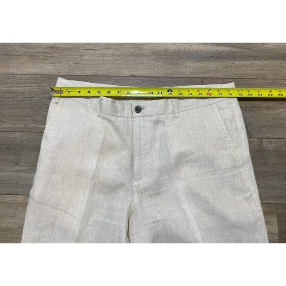 Tasso Elba Island 36x32 Beige Beach Resort Straight 100% Linen Mens Pants - Picture 4 of 8